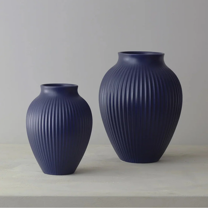Knabstrup - Vas 20 cm - ripple matt mörkblå