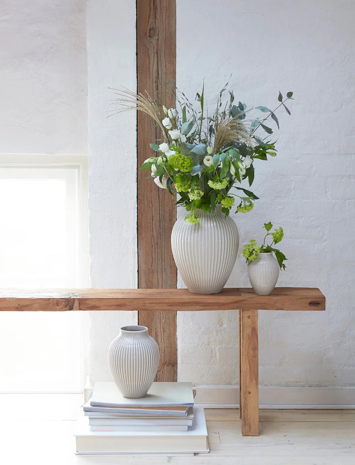 Knabstrup - Vas med spår i vitt 36,5 cm