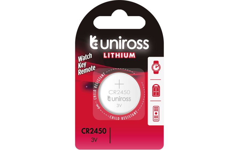 Uniross Litiumknapp CR2450 3V - BL1