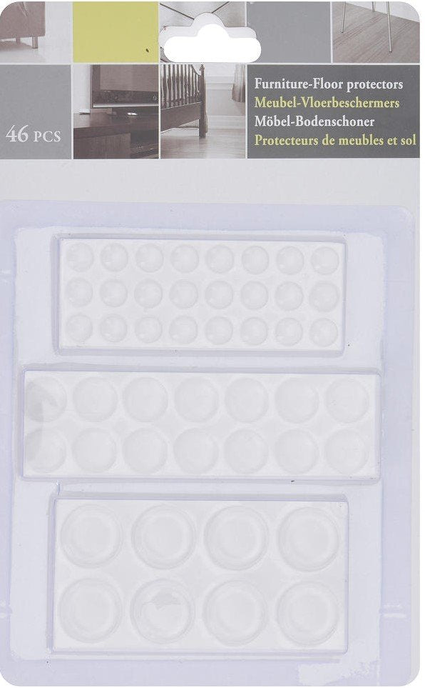 Halkfria gummikuddar med självhäftande material