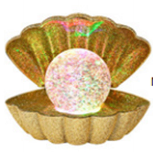 Clam glitter 17,6x12,6x14,8 cm guld/guld inkl. USB-kabel