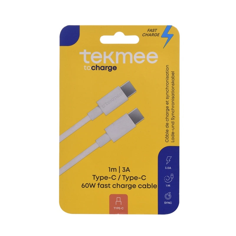 Tekmee - Laddkabel Typ c/typ c - 1 meter
