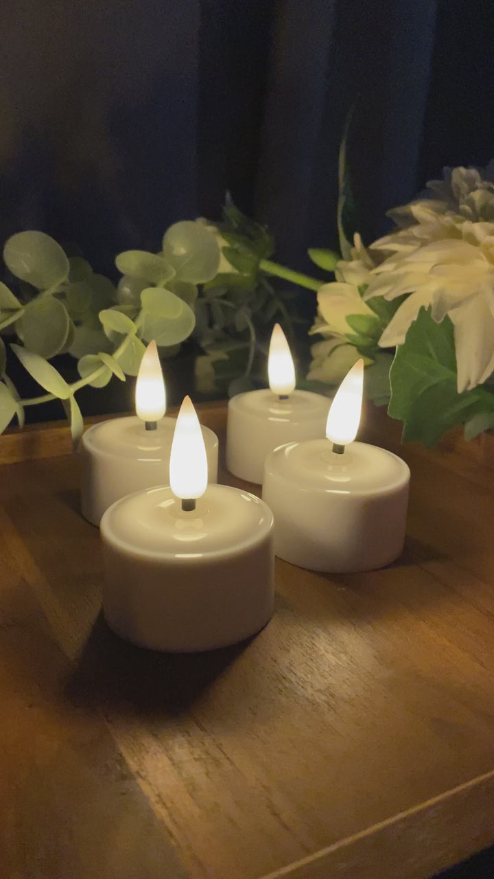 LED-värmeljus 4 st. - uppladdningsbara (endast ljus, ingen sockel)