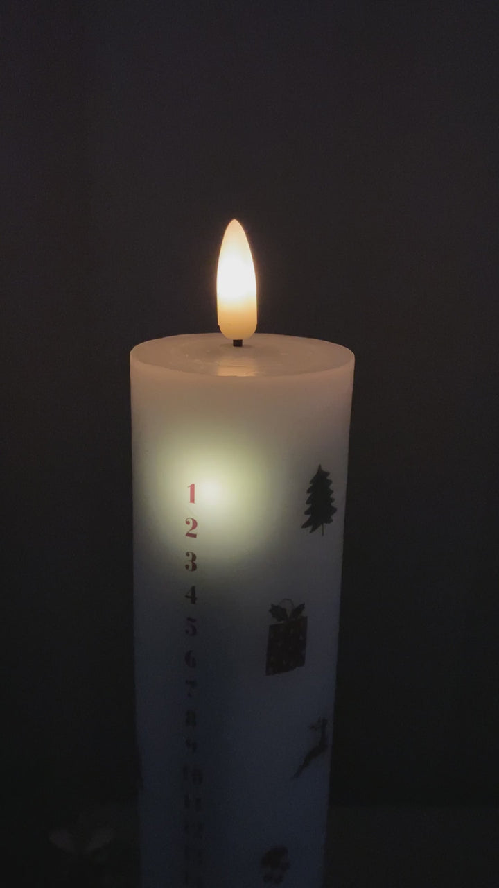 LED-kalenderlampa med julgirlang - med fjärrkontroll
