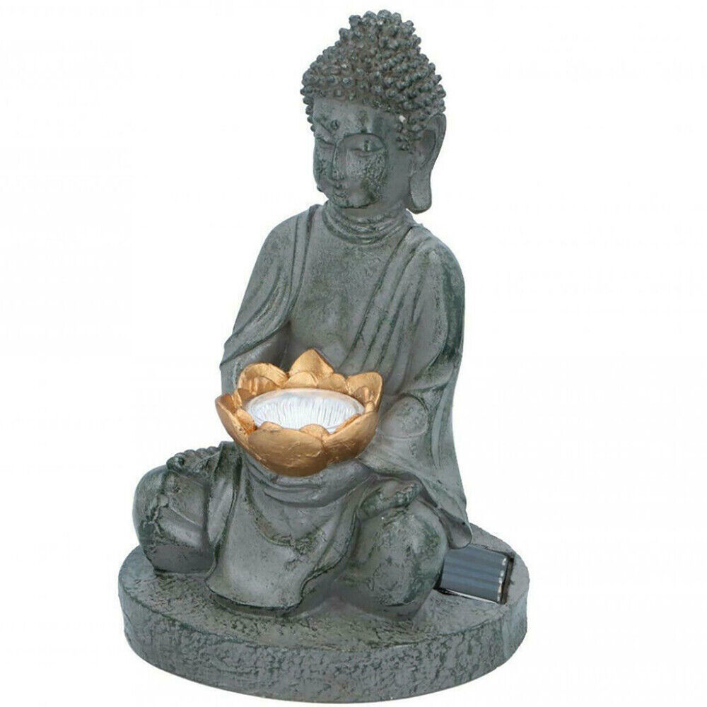 Genomgående sol - Buddhafigur med ljus 17x16x27 cm