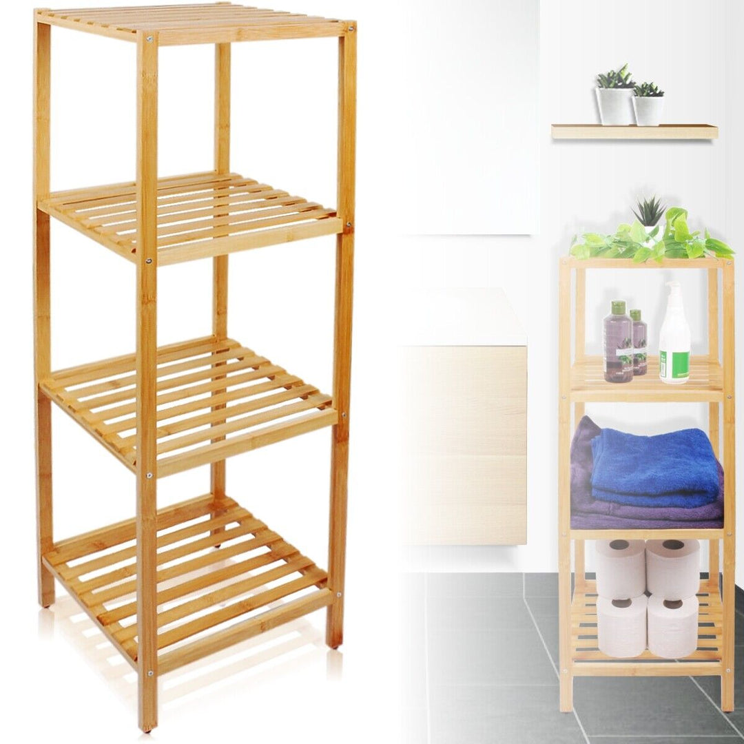 Alpina - Badrumshylla bambu - 4 hyllor 33x32x108,5 cm