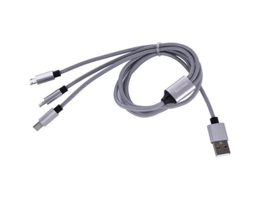 Tekmee - 3-i-1 laddkabel flätad nylon