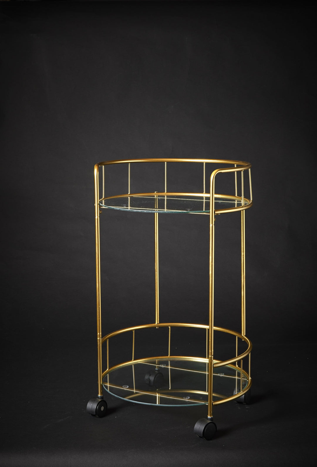 Barbord med glasskiva Ø37,5xH62 cm guldfärgat