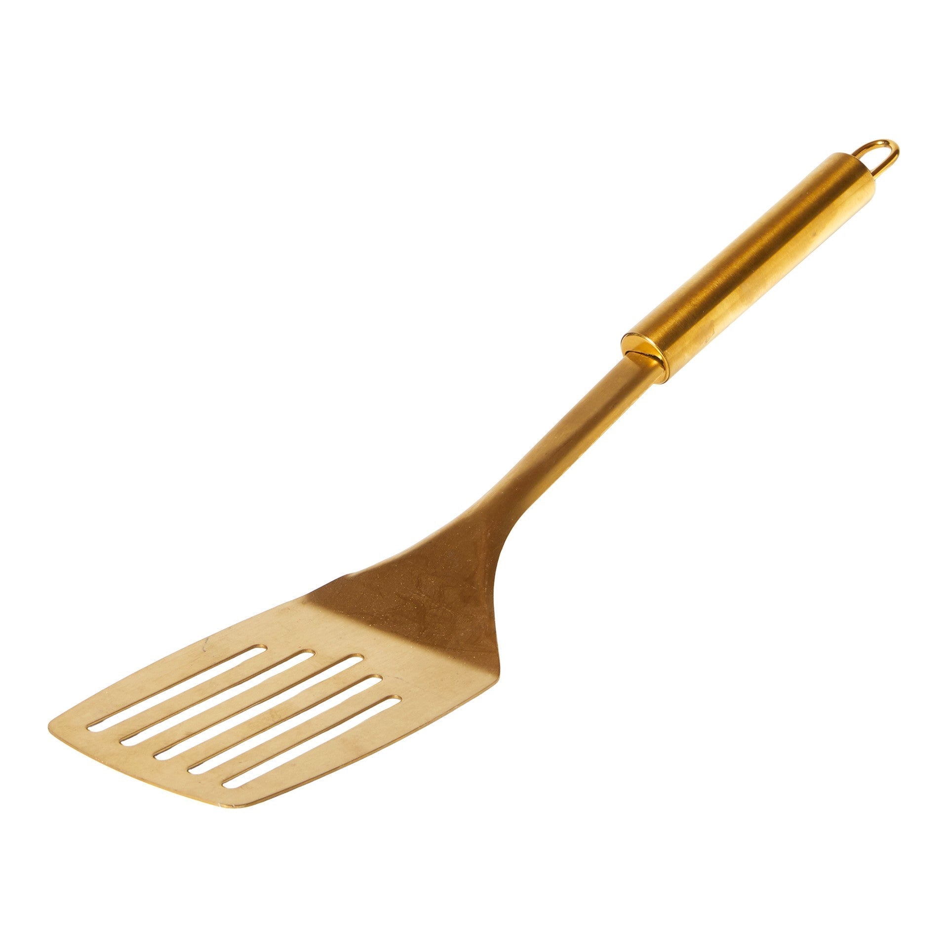 Palett med hål - guldfärgad 33,5 cm rostfritt stål