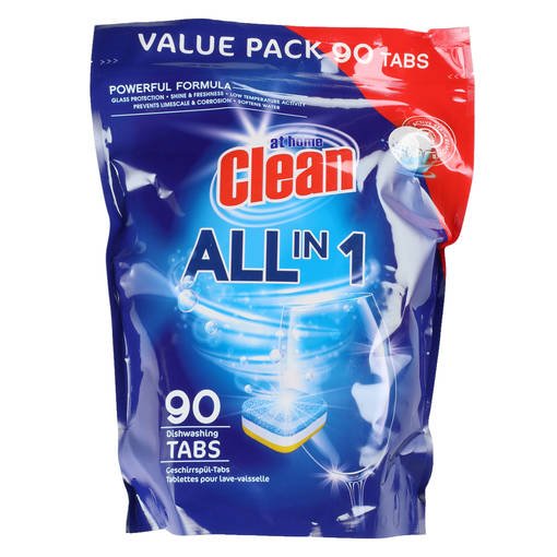 At Home Clean - Allt i 1 - Diskmedelstabletter 90 st Värdeförpackning