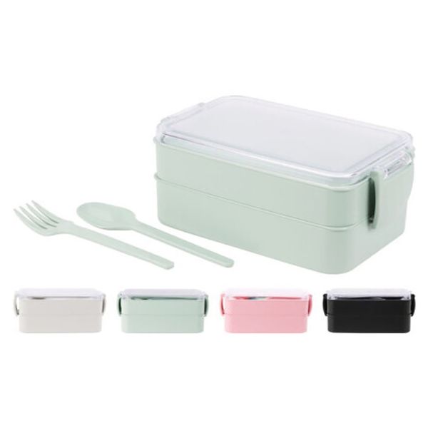 Matlåda med bestick - ass. färger 18,3 x 10,3 x 8,6 cm